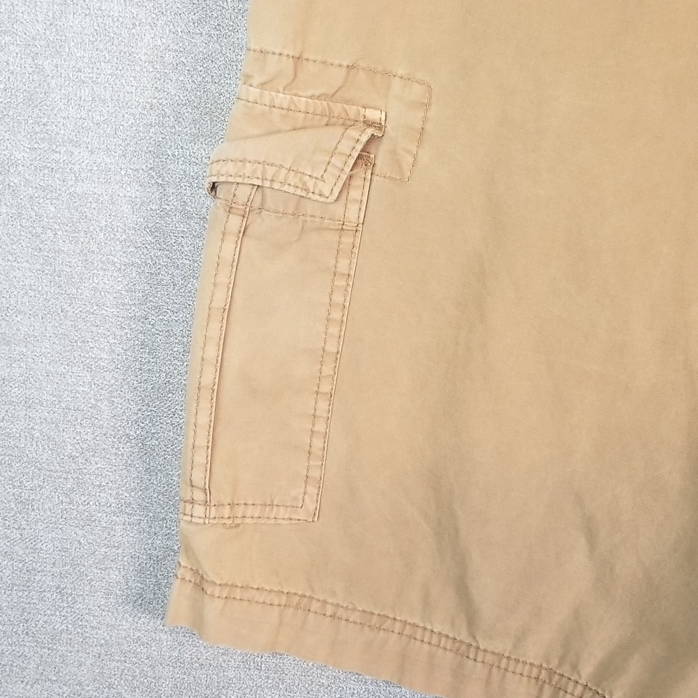 Carbon Men Sz 30 (30x13) Cargo Short Longer Length Khacki Thin Light School (764 - Picture 11 of 13